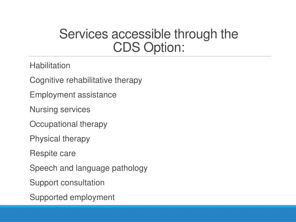 services accessible through the cds option