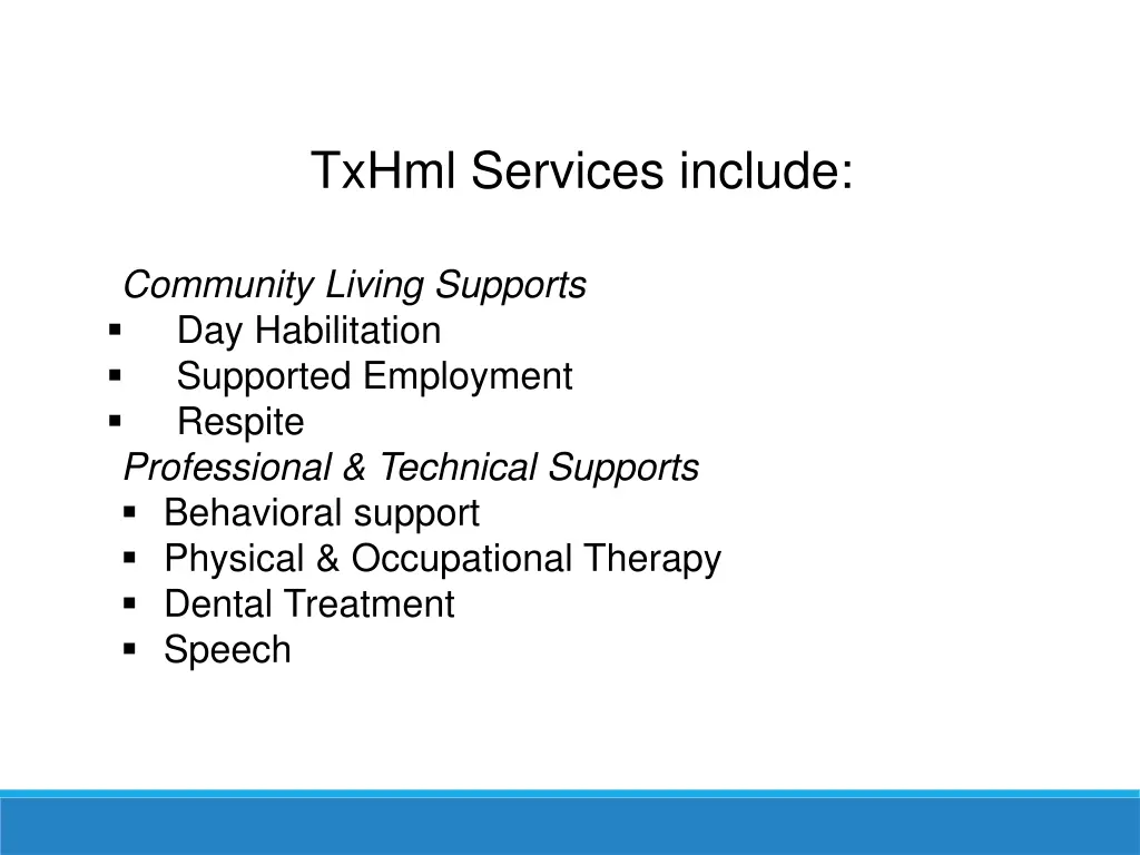 txhml services include