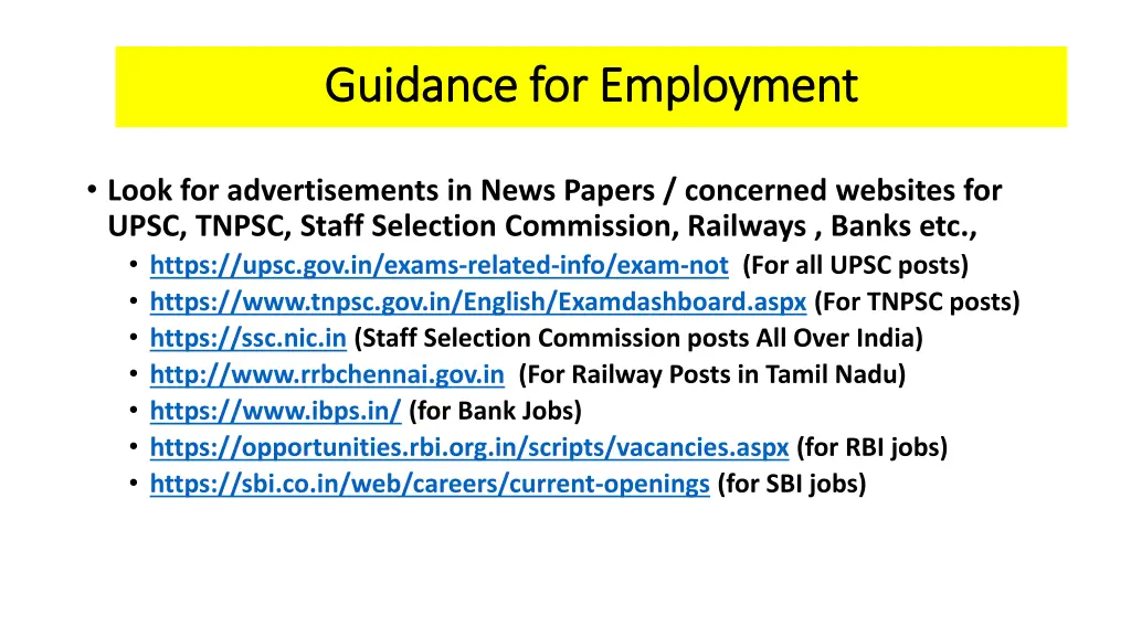 guidance for employment guidance for employment 3