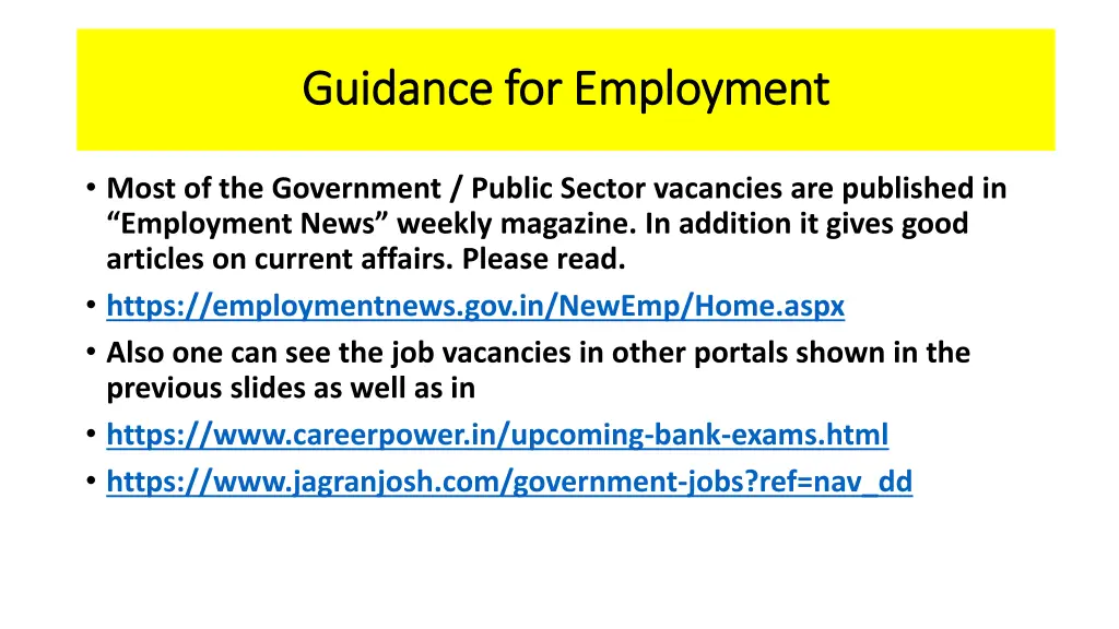 guidance for employment guidance for employment 4