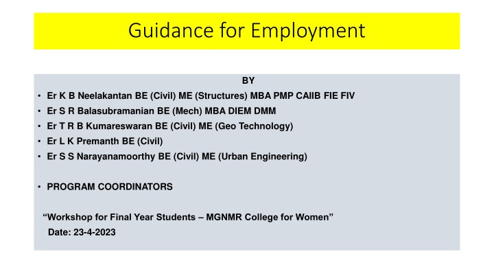 guidance for employment