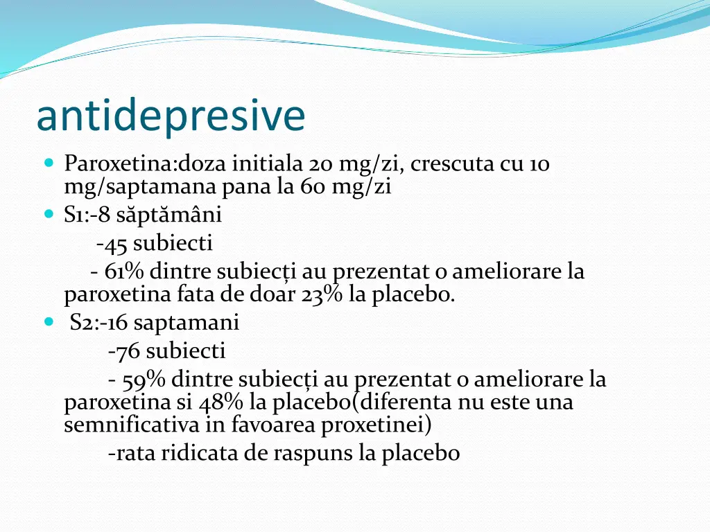 antidepresive paroxetina doza initiala