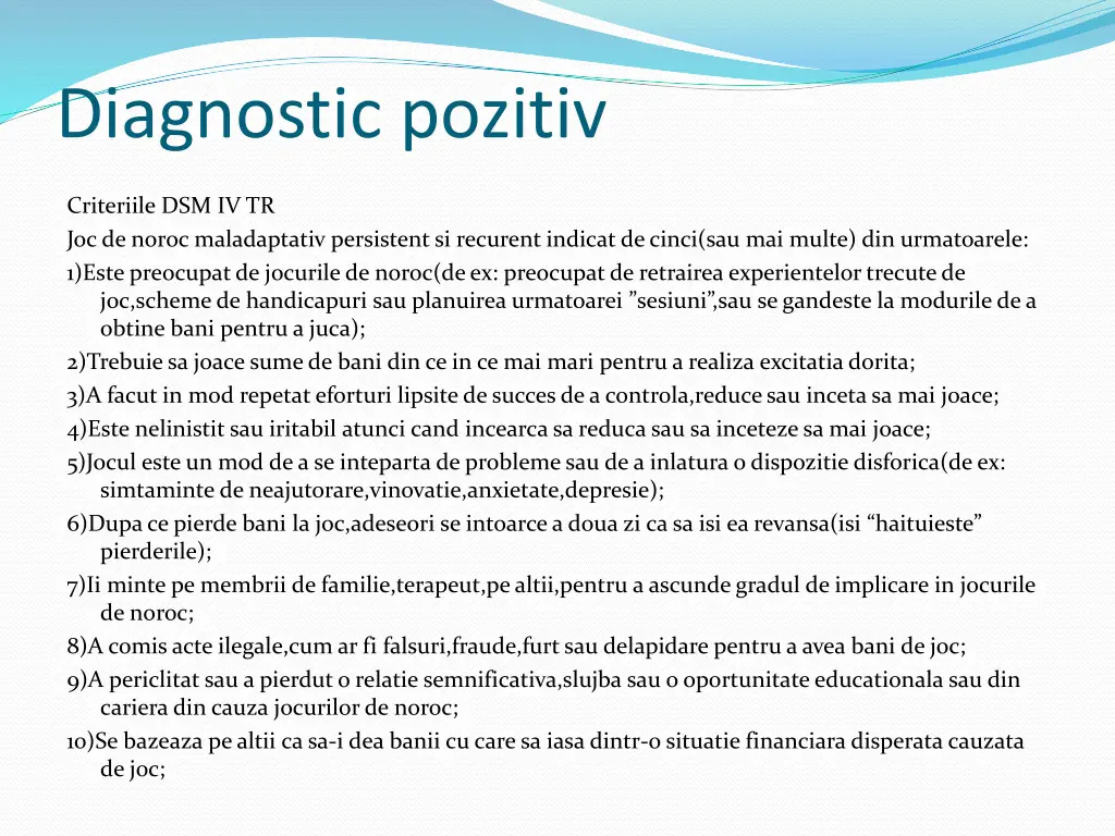 diagnostic pozitiv