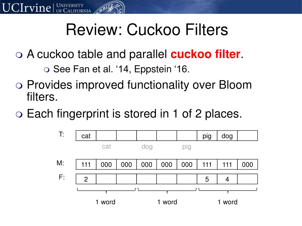 review cuckoo filters