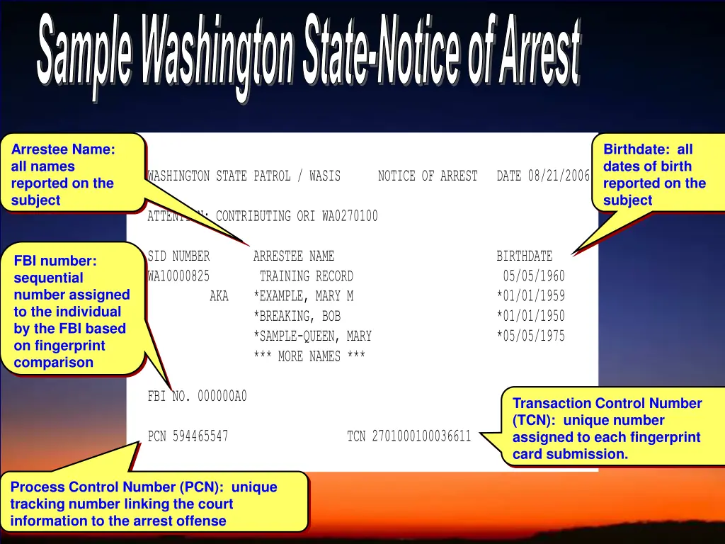 sample washington state notice of arrest 1