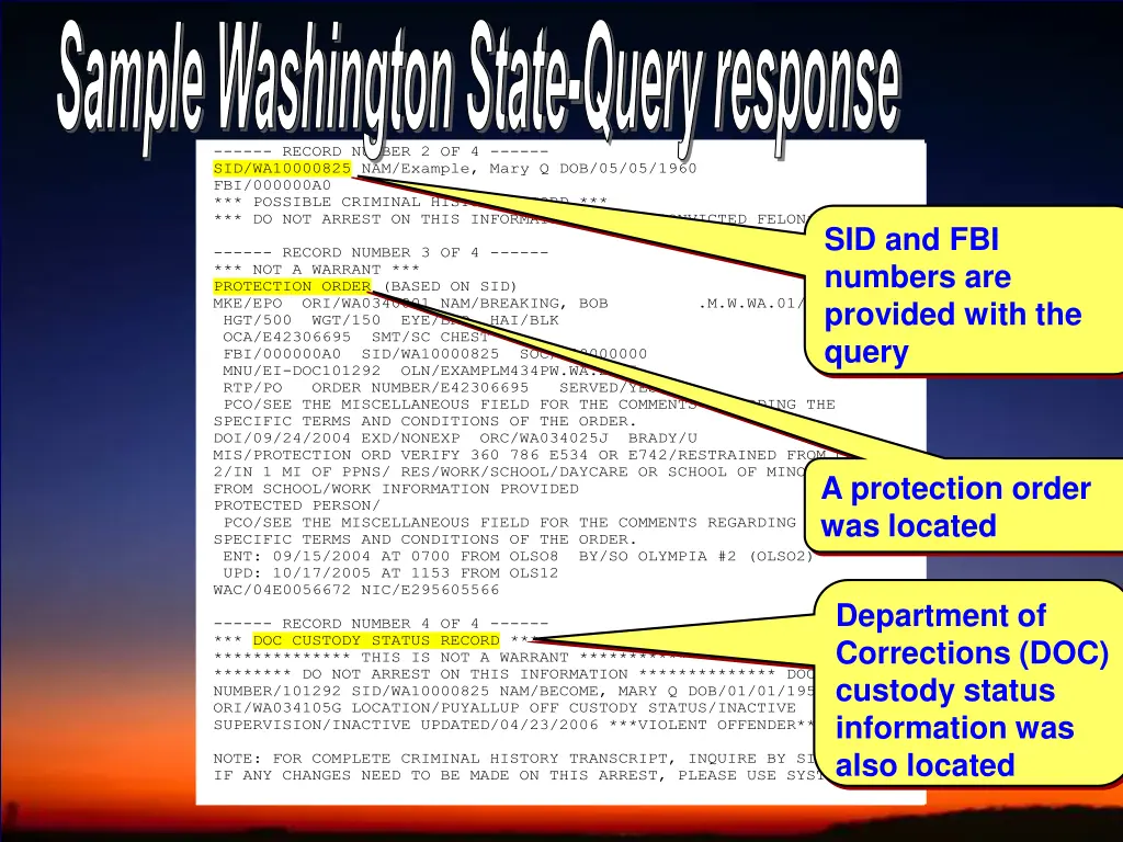 sample washington state query response 1