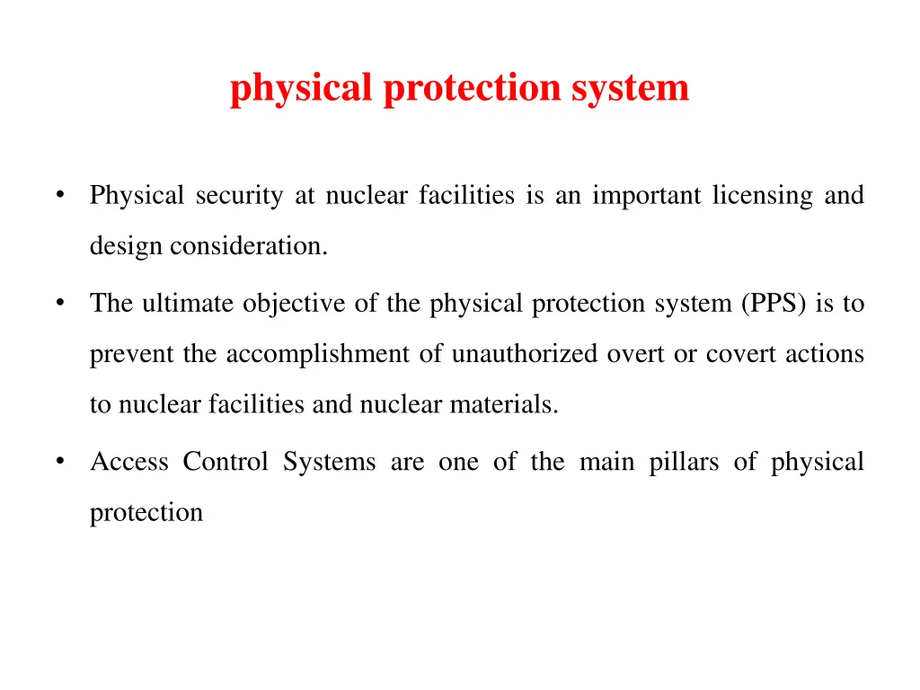 physical protection system