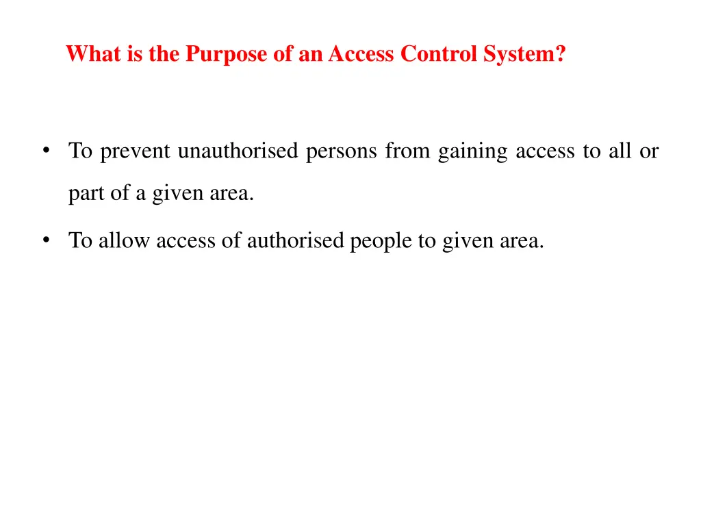 what is the purpose of an access control system