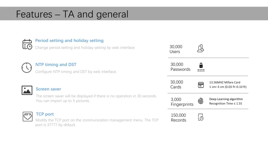 features ta and general