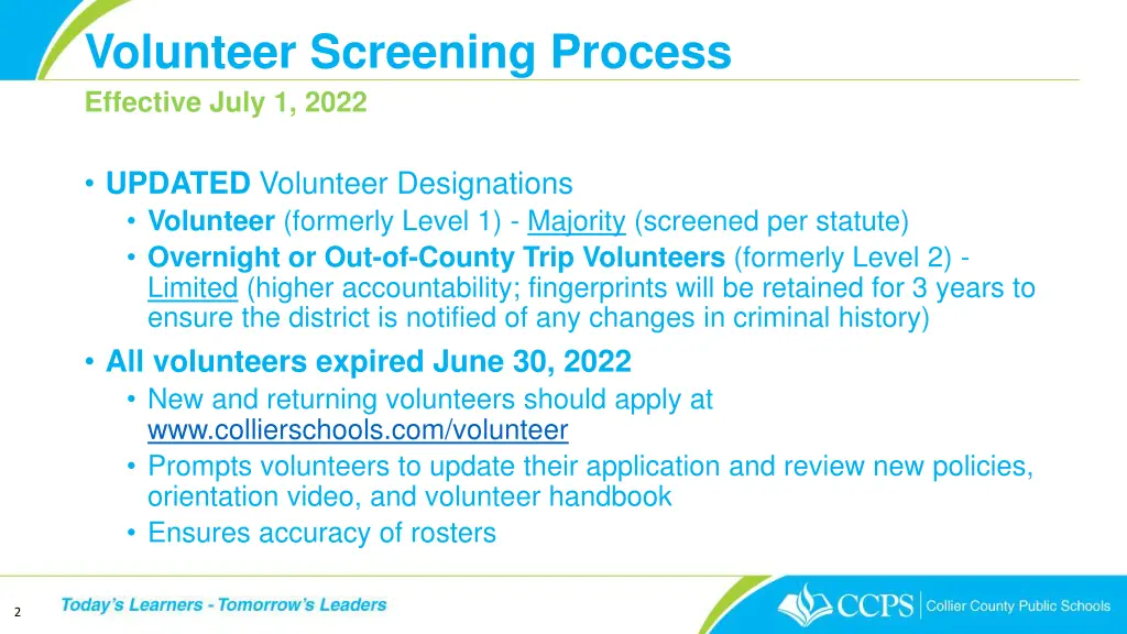 volunteer screening process