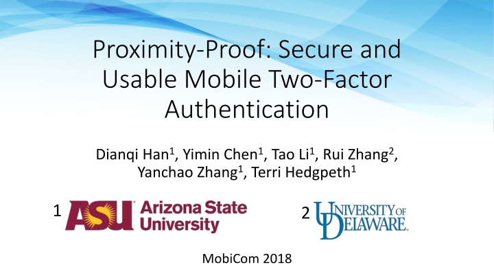 proximity proof secure and usable mobile