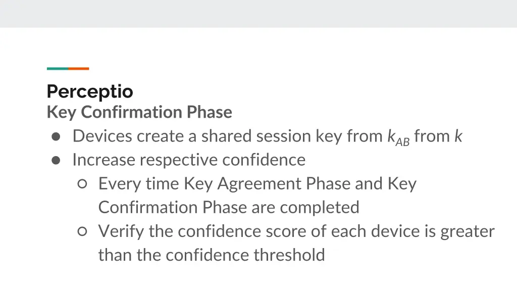 perceptio key confirmation phase devices create