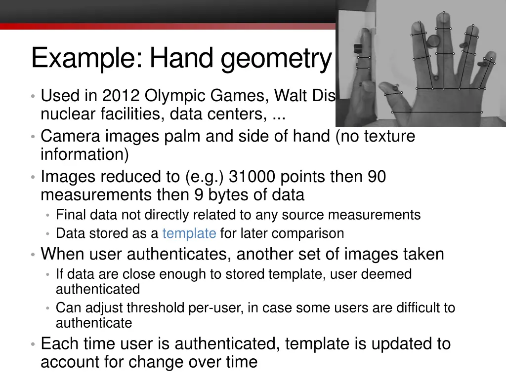 example hand geometry