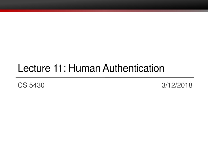 lecture 11 human authentication