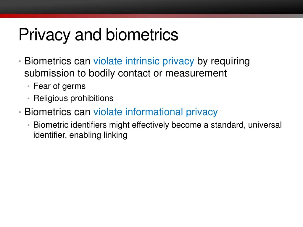 privacy and biometrics