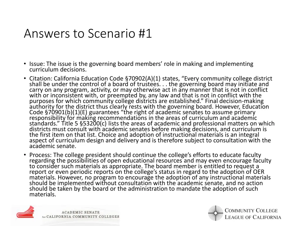 answers to scenario 1