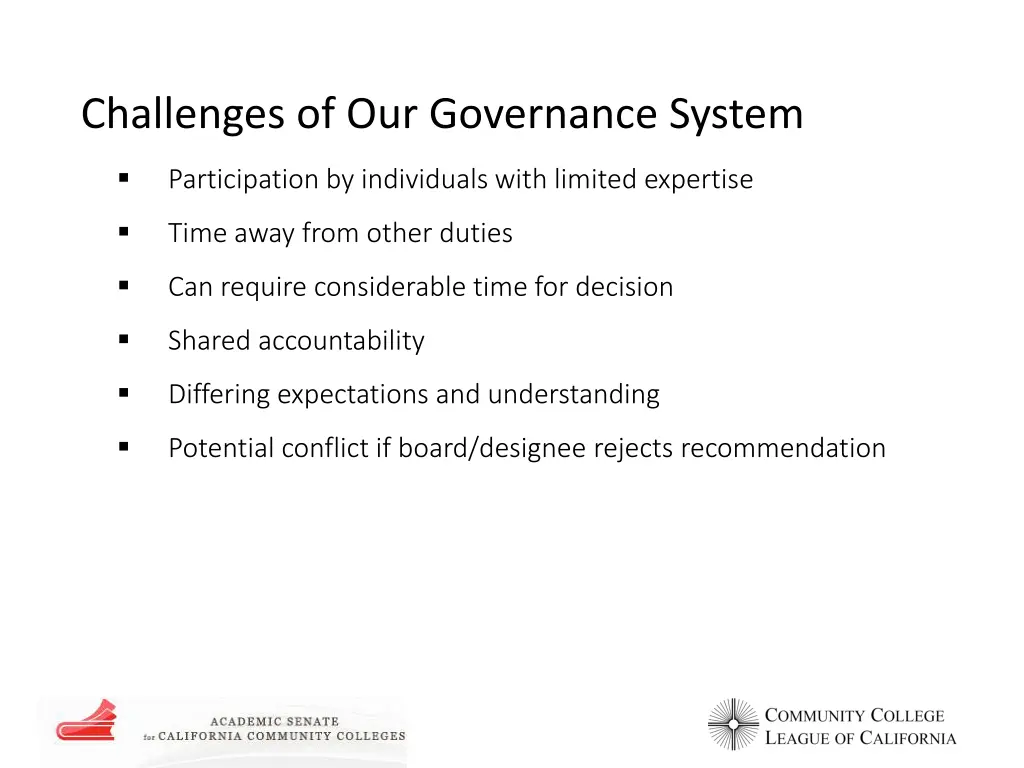 challenges of our governance system