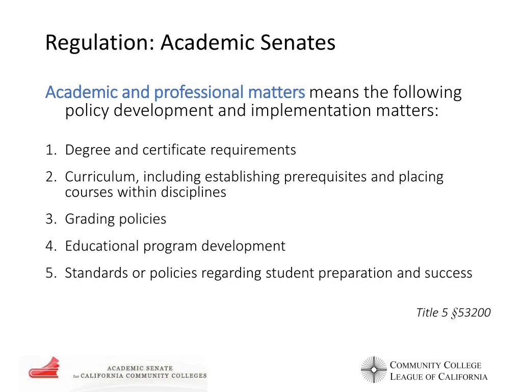 regulation academic senates 2