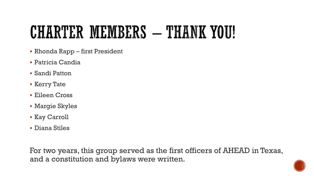 charter members thank you