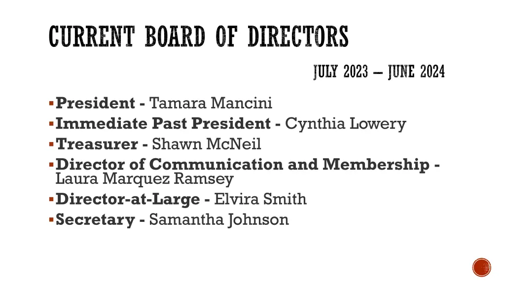 current board of directors