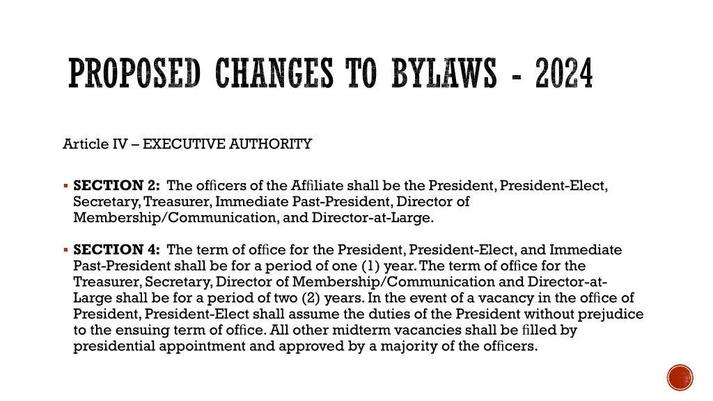 proposed changes to bylaws 2024