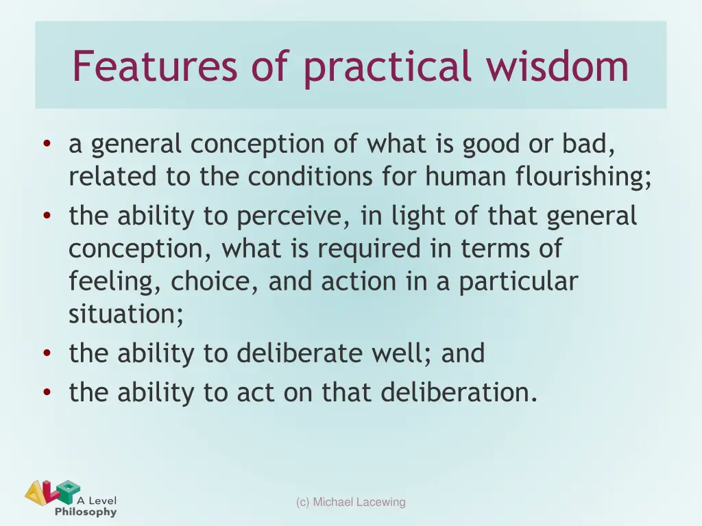 features of practical wisdom