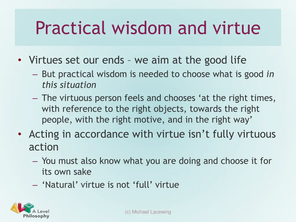 practical wisdom and virtue