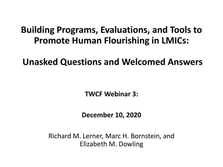 building programs evaluations and tools