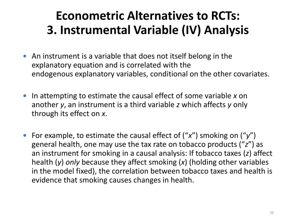 econometric alternatives to rcts 3 instrumental