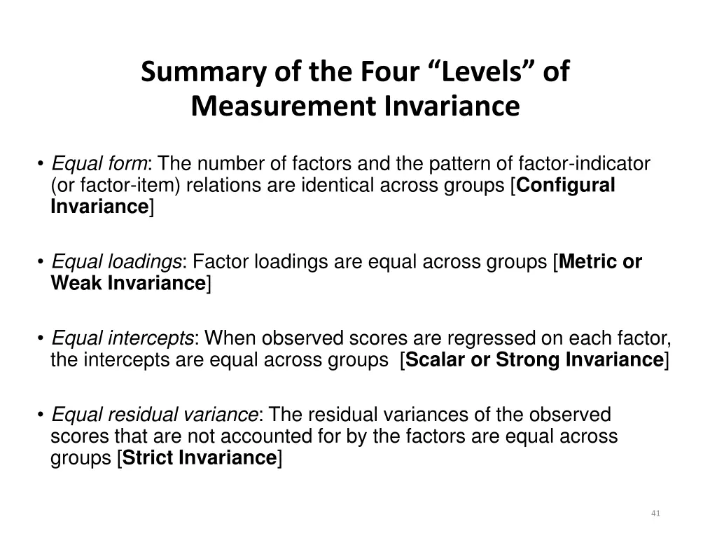 summary of the four levels of measurement