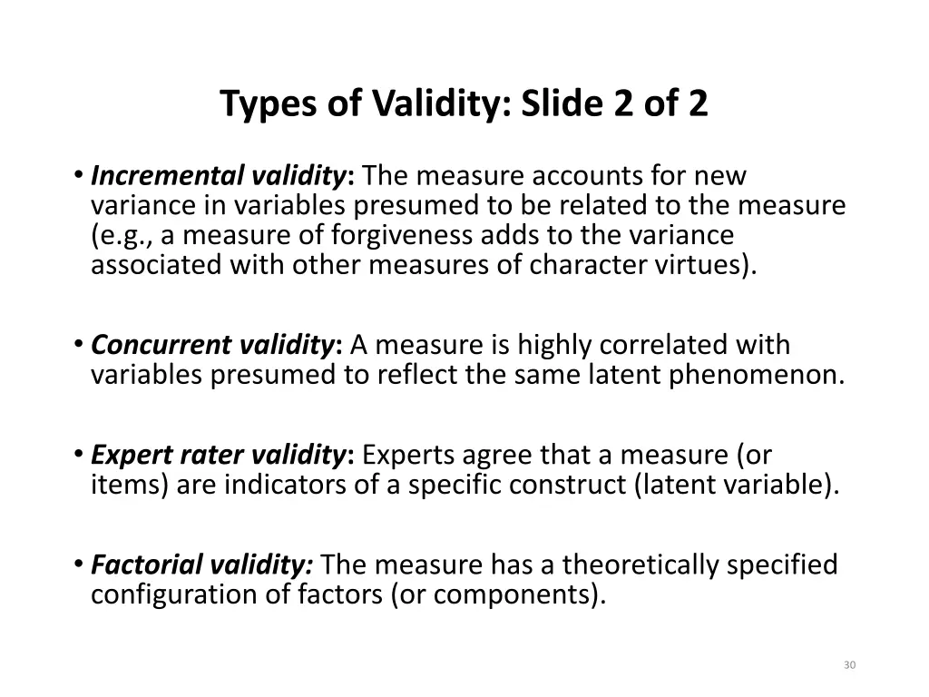 types of validity slide 2 of 2