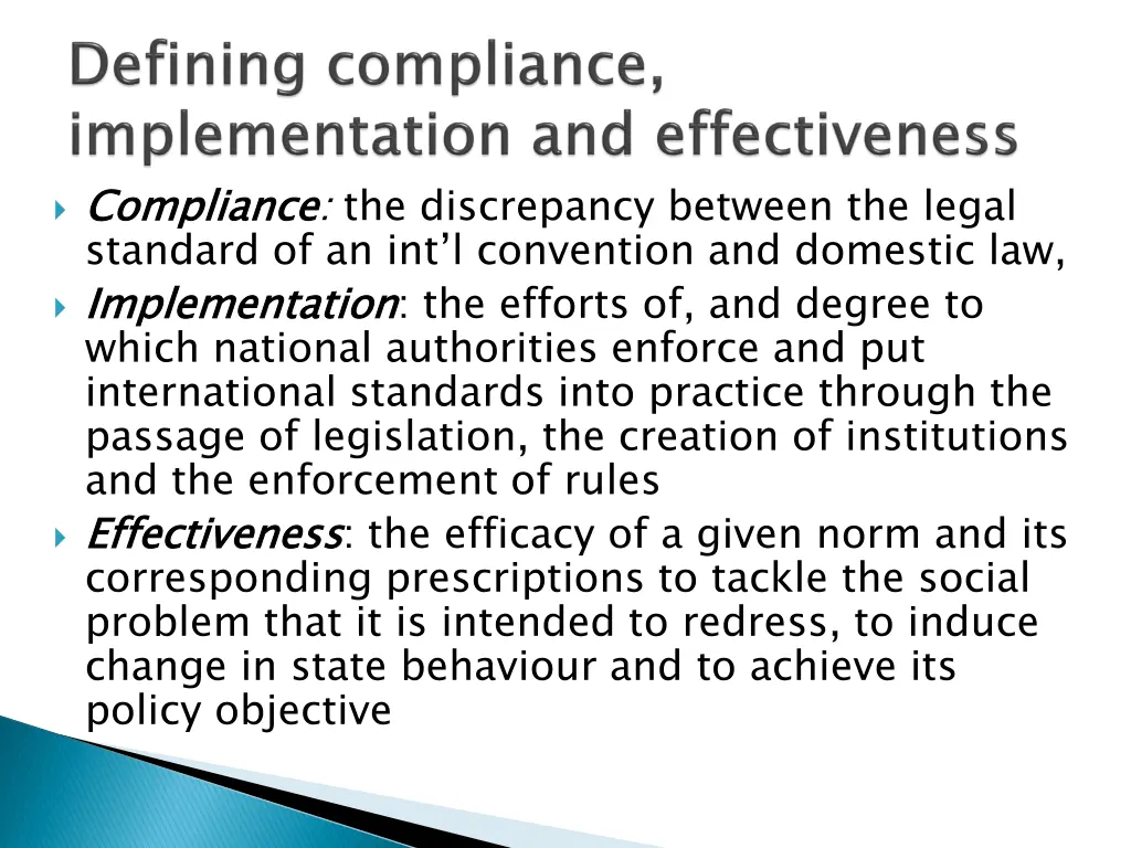 compliance standard of an int l convention