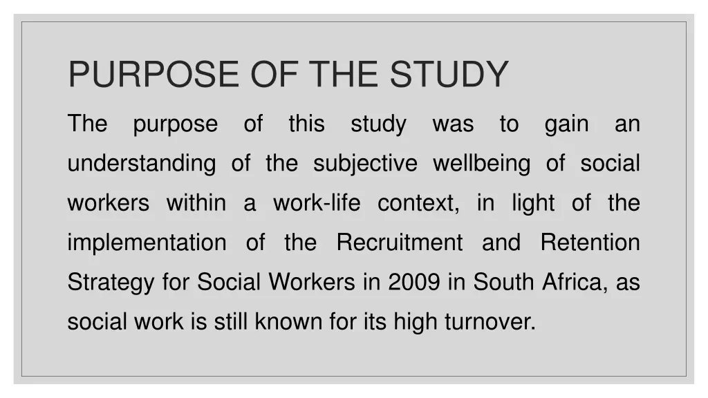 purpose of the study