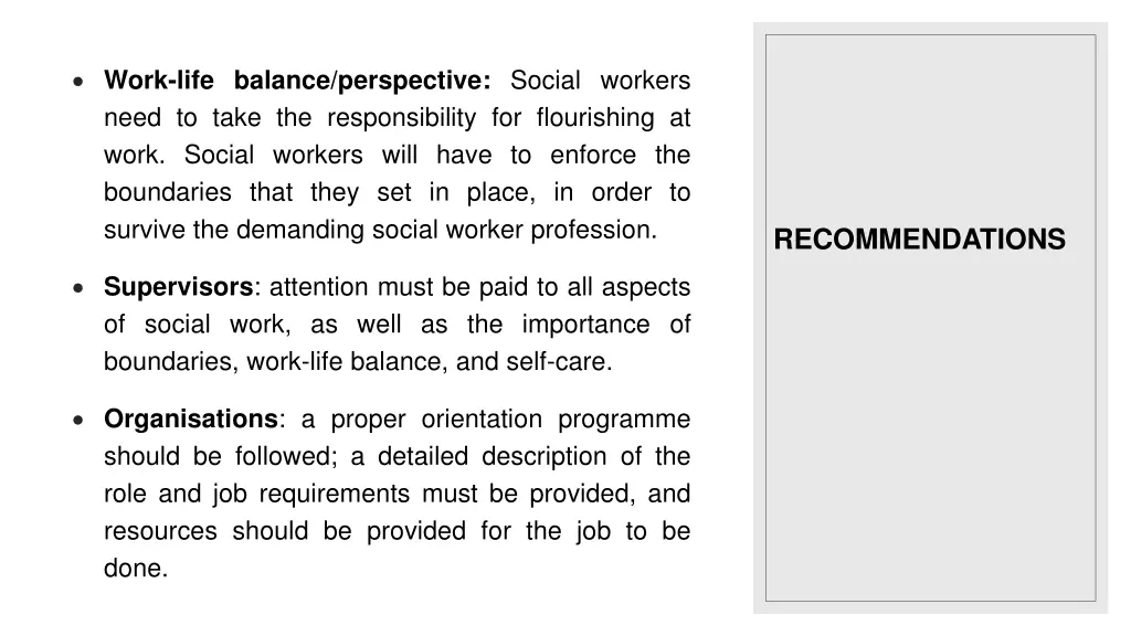 work life balance perspective social workers need