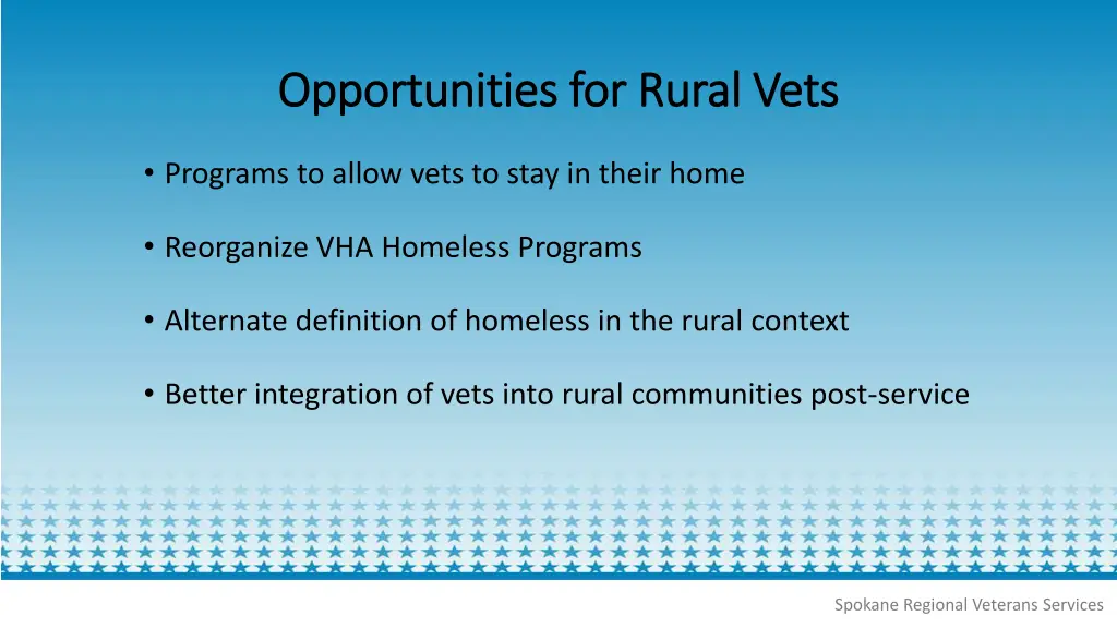 opportunities for rural vets opportunities