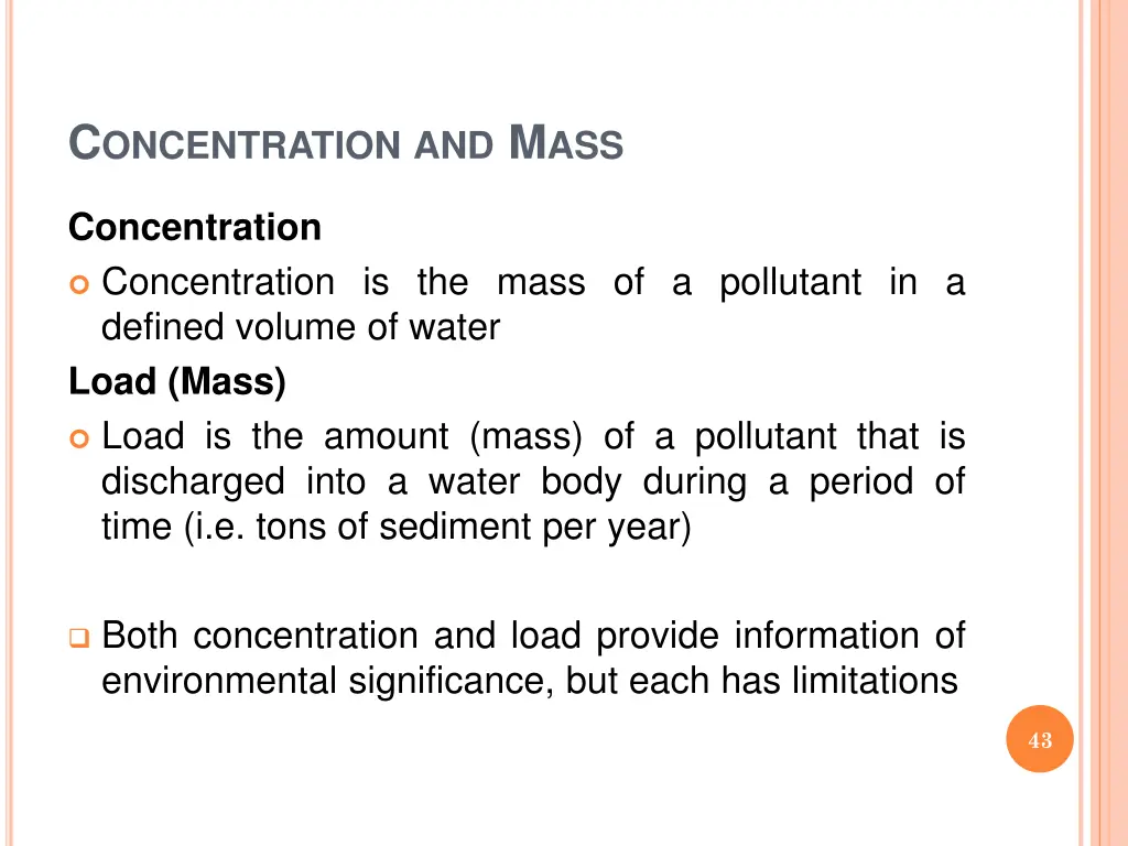 c oncentration and m ass