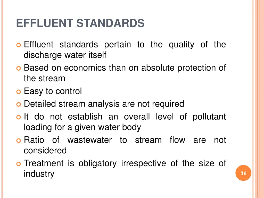 effluent standards