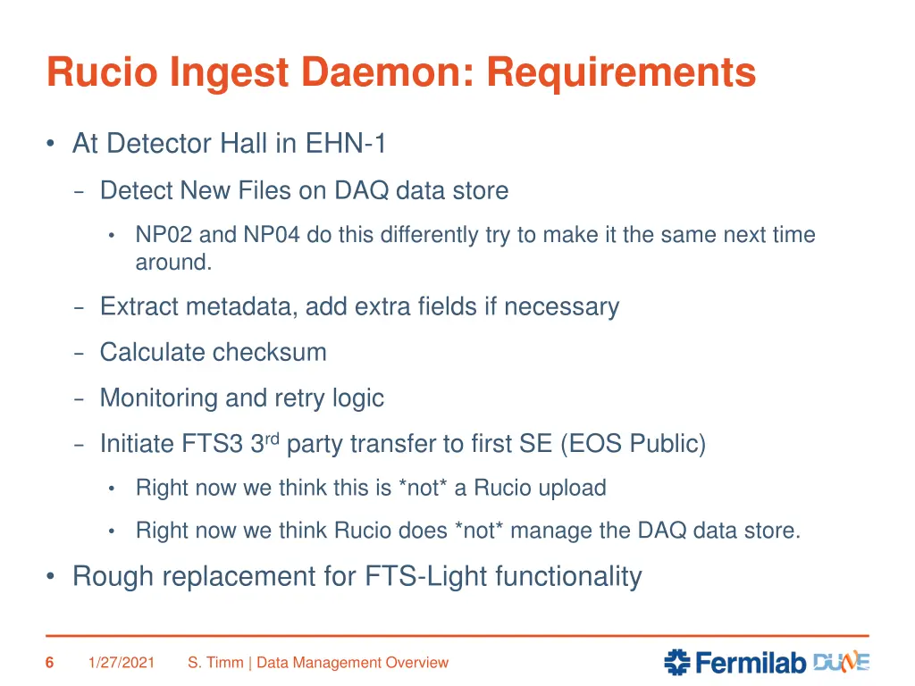 rucio ingest daemon requirements