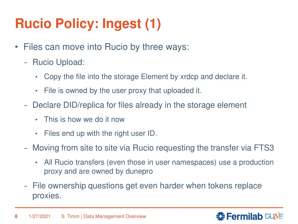 rucio policy ingest 1