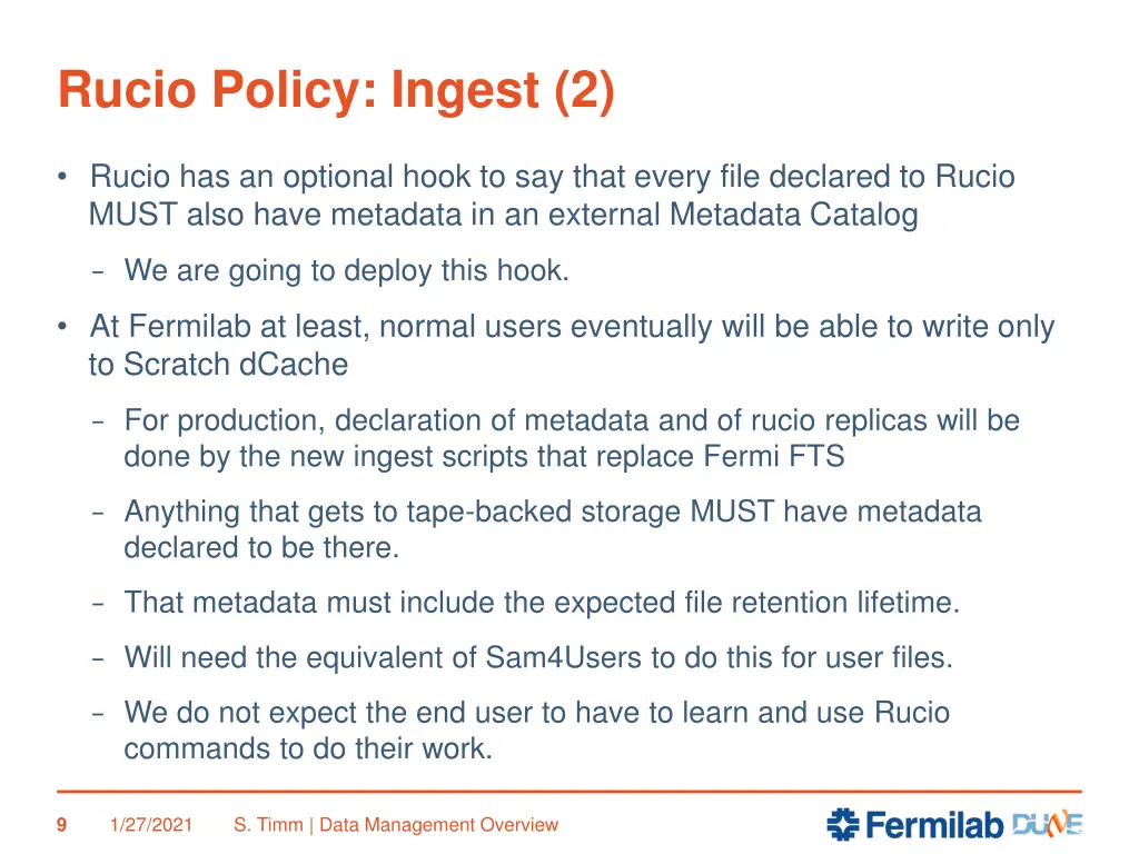 rucio policy ingest 2