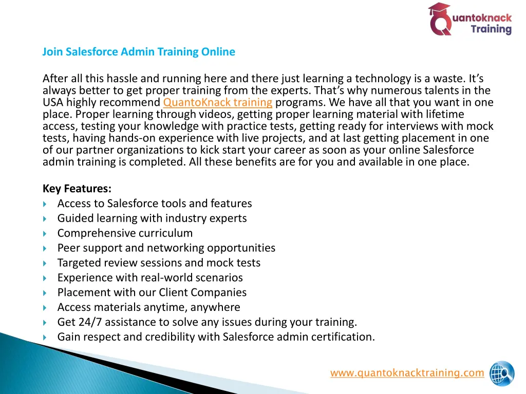 join salesforce admin training online