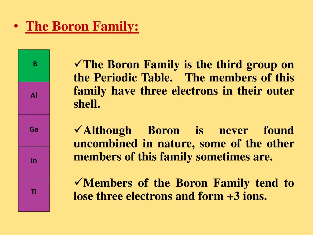 the boron family