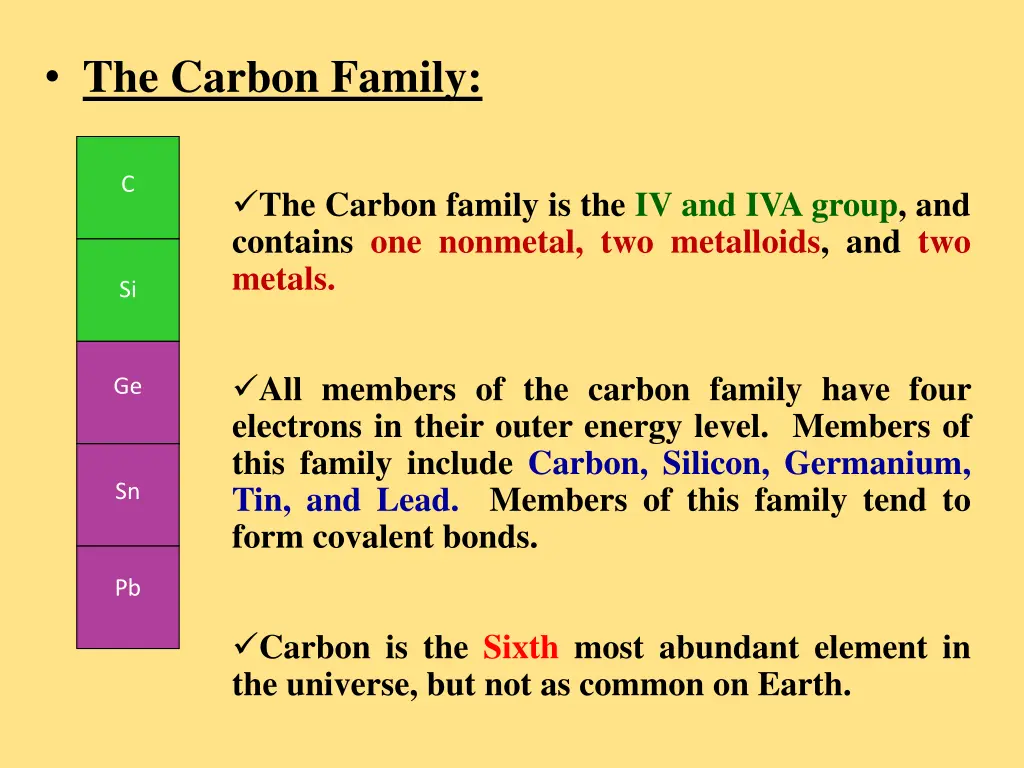 the carbon family