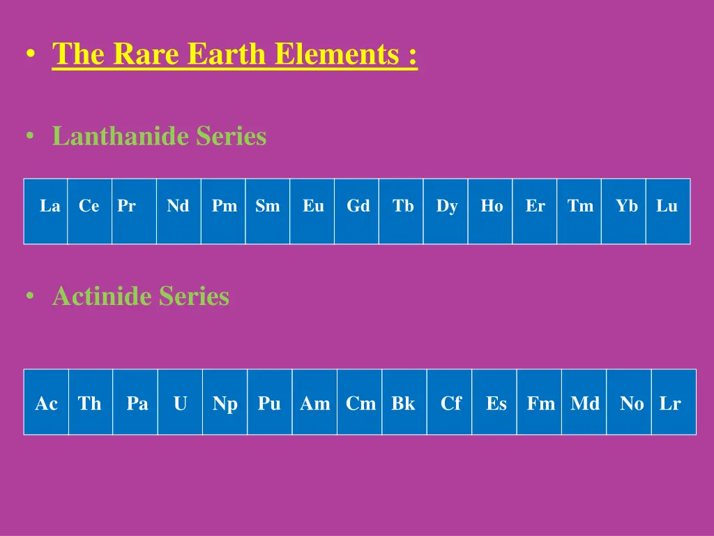 the rare earth elements