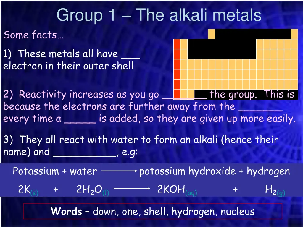 group 1 the alkali metals some facts