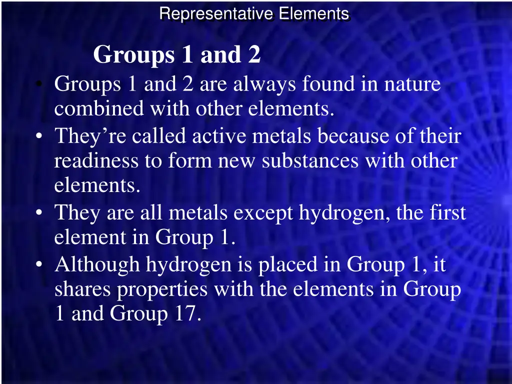 representative elements