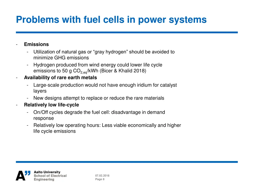 problems with fuel cells in power systems