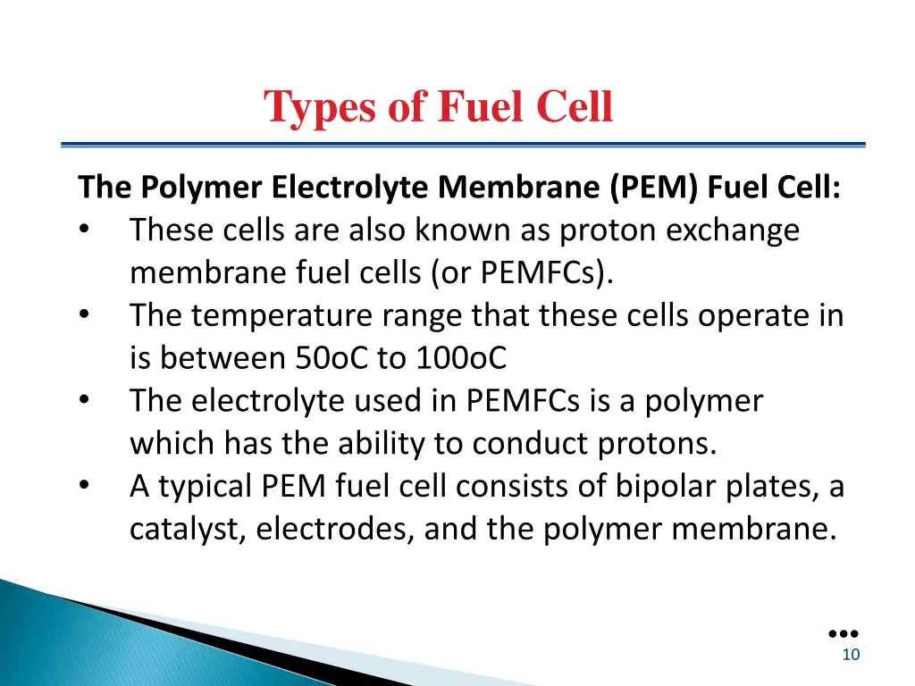 types of fuel cell