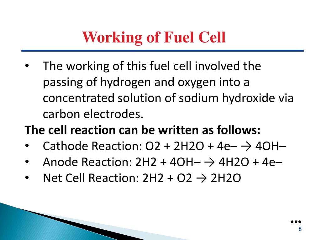 working of fuel cell 1