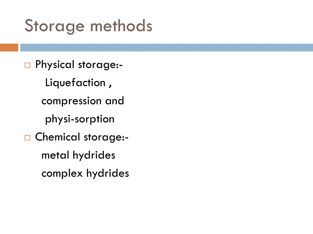 storage methods